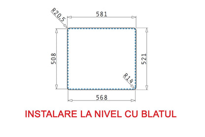 Chiuveta inox Pyramis ZERIA 58x52 1 1/2B - EpicHome.ro