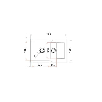 Chiuveta granit Pyramis KORFU 78x46 1 1/2B 1D - EpicHome.ro