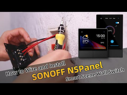 Intrerupator smart cu touch si functie termostat Sonoff NS Panel, Wireless, negru